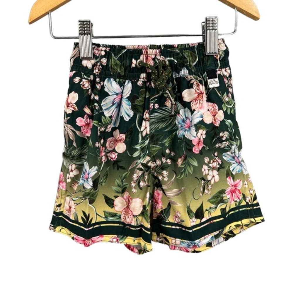 Agua‎ Bendita Kids Nick Sally Swim Trunks Tropical Floral Print Size 2T New